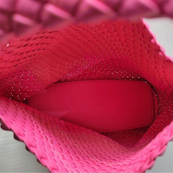 JINMANXUE Vegan Leather Hand-Woven Shoulder Handbag with Matching Cosmetic Case - Picture 6 of 10